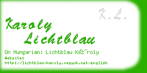 karoly lichtblau business card